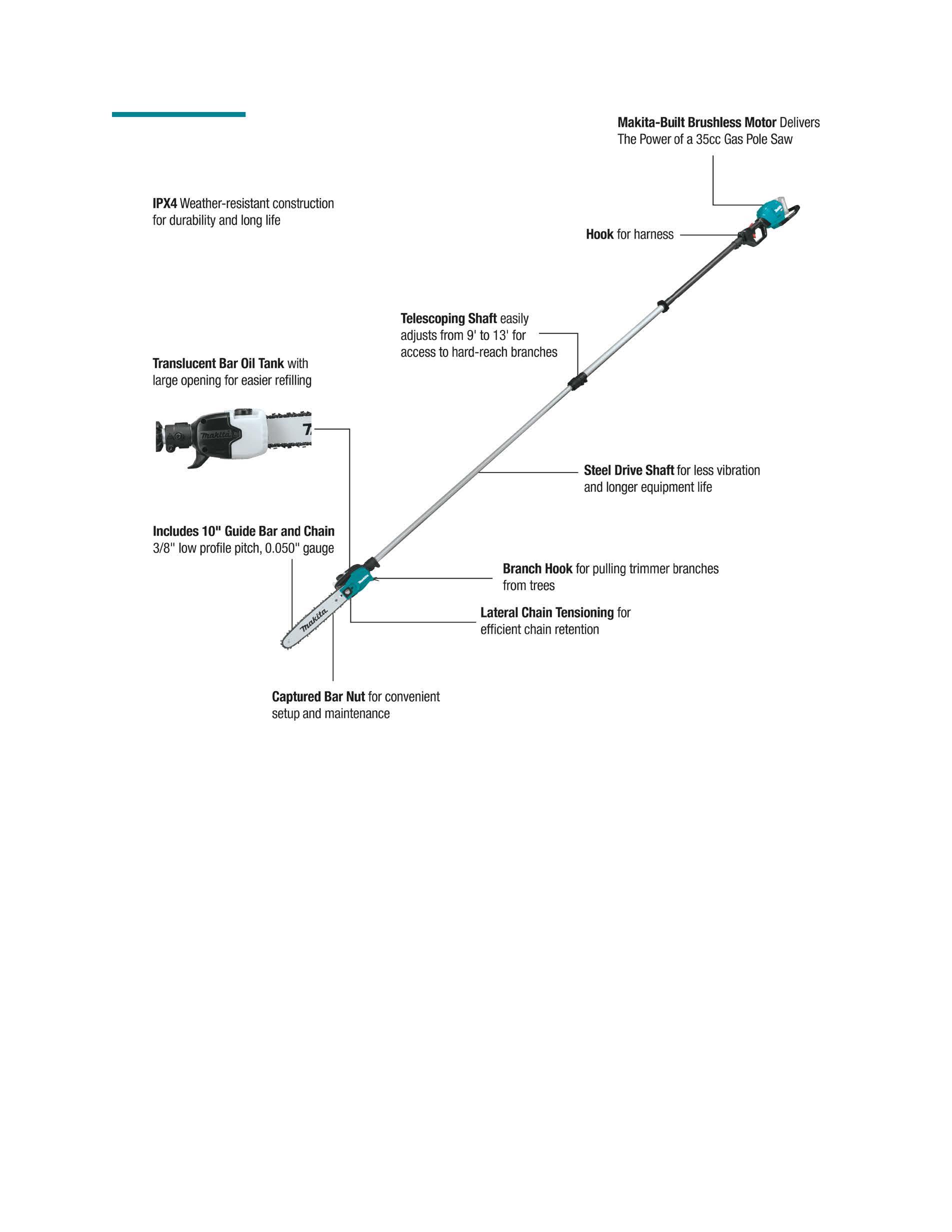 Rental store for 40v 10  TELESCOPING POLE SAW to 13 feet in Salinas CA